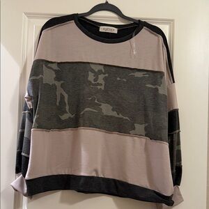 Haptics Women's Camouflage and Grey Top